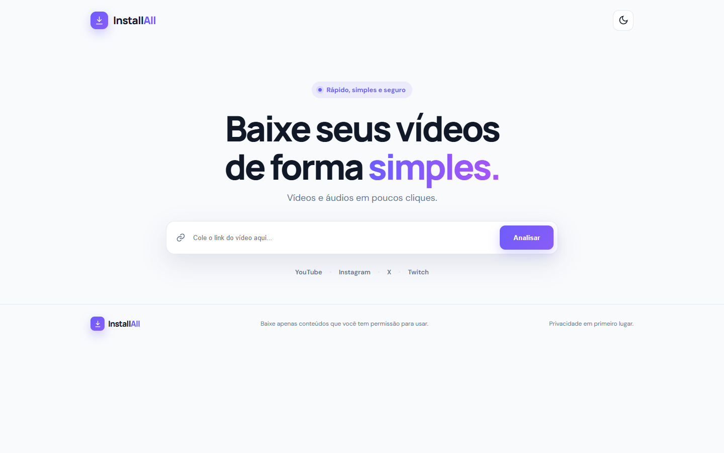Prévia do site InstallAll